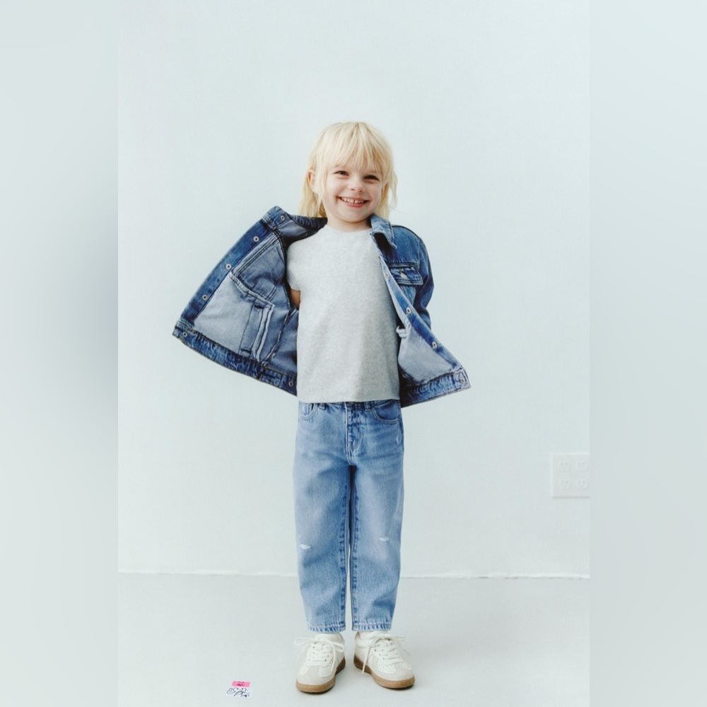 Zara kids ripped mom fit jeans size 12-18 months